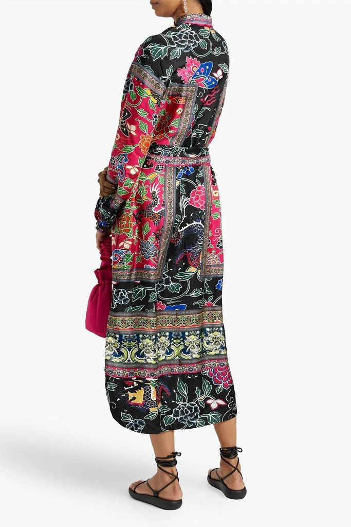 Camilla Crystal-embellished printed silk-twill midi shirt dress 3