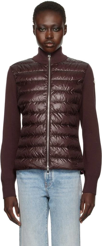 Moncler Burgundy Padded Wool Down Jacket 1