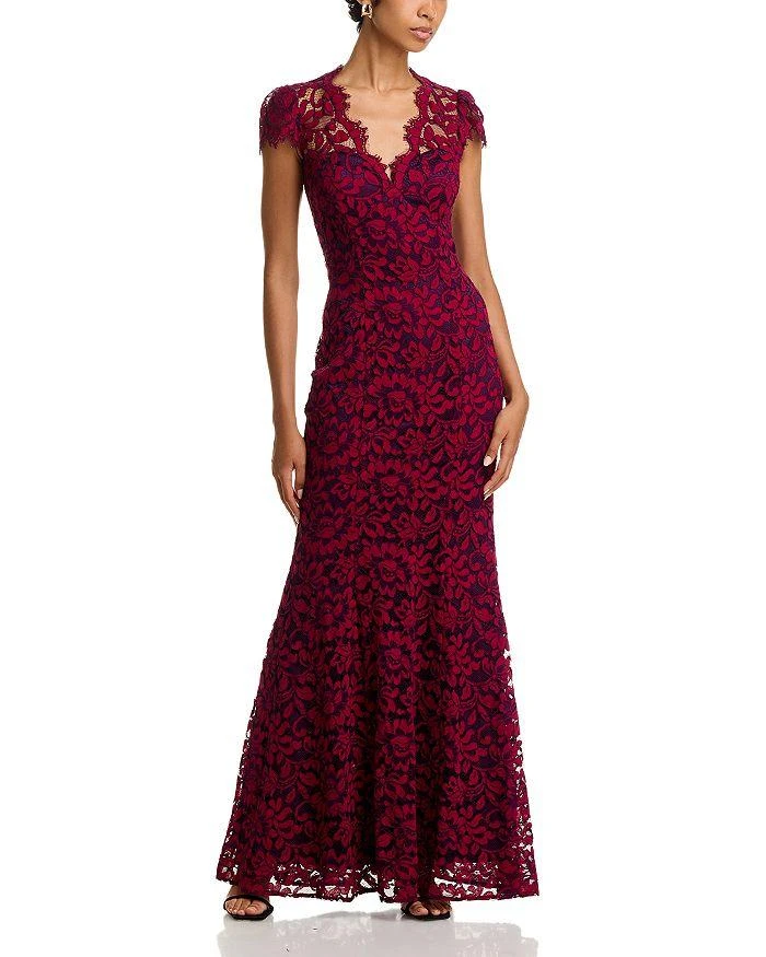 Eliza J Scalloped-Edge Lace Gown - Exclusive