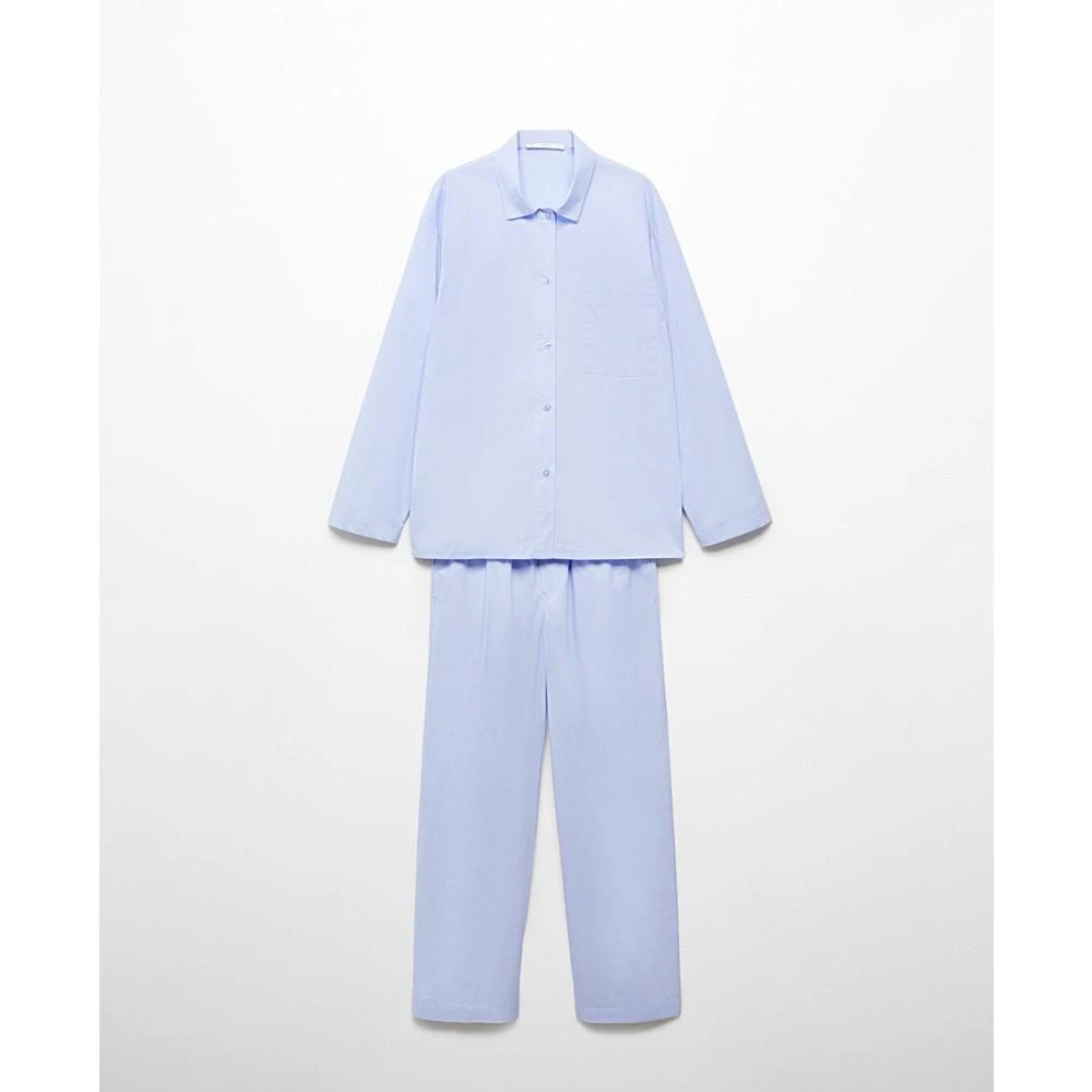 Mango Women's Two-Piece Cotton Pajamas 7