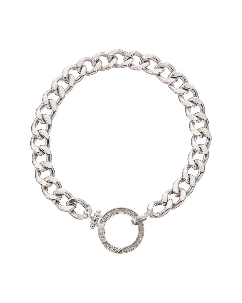 Meshmerise 18K Over Silver 0.15 ct. tw. Diamond Curb Chain Bracelet