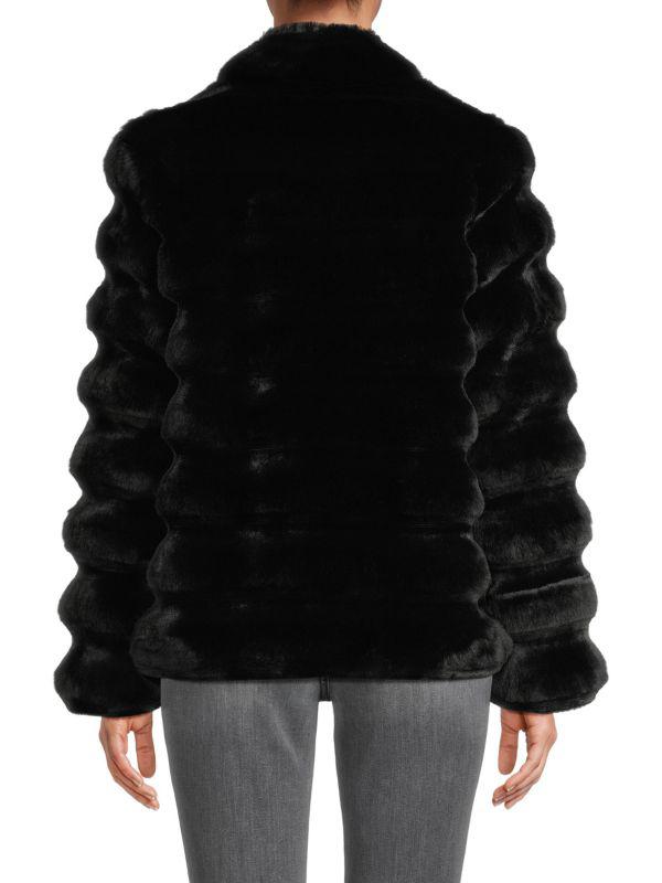 BELLE FARE Channeled Faux Fur Jacket