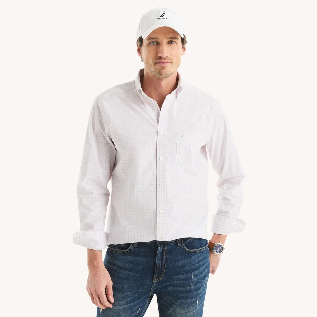 Nautica Mens Classic Fit Wrinkle-Resistant Plaid Shirt