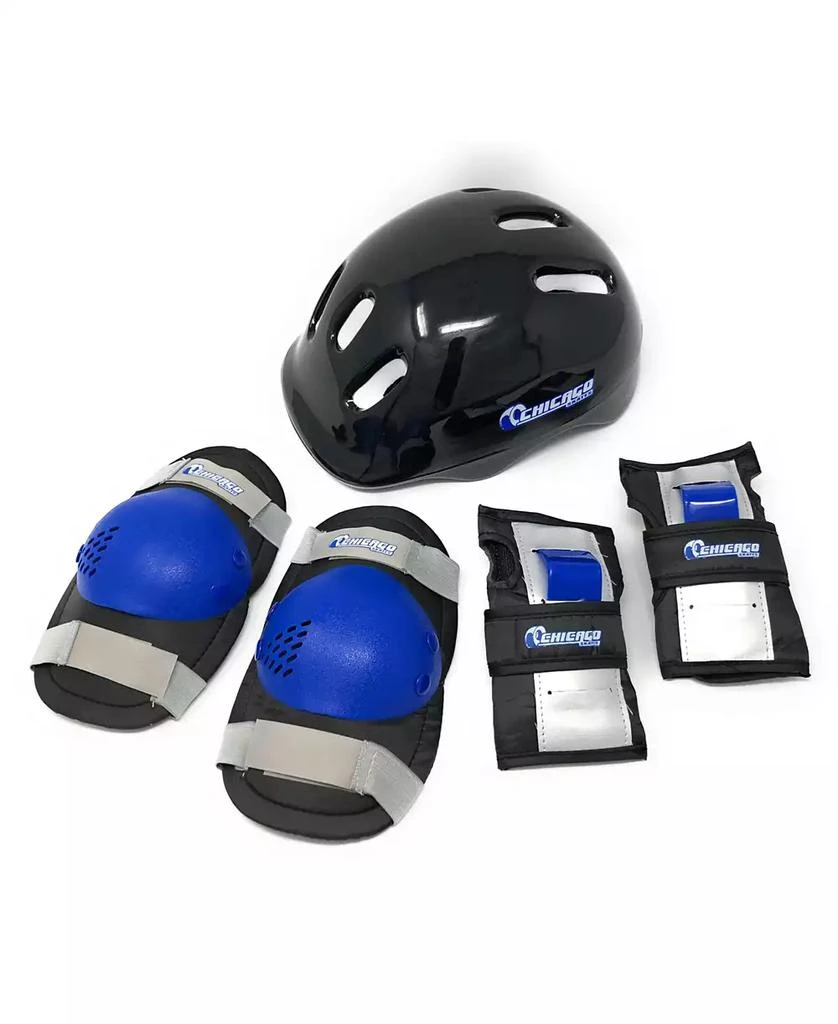 Chicago Skates Chicago Boys Adjustable Quad Roller Skate Set, 7 Pc Set - Size M (1-4) 8