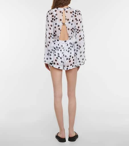 Alexandra Miro Emma polka-dot chiffon playsuit 3