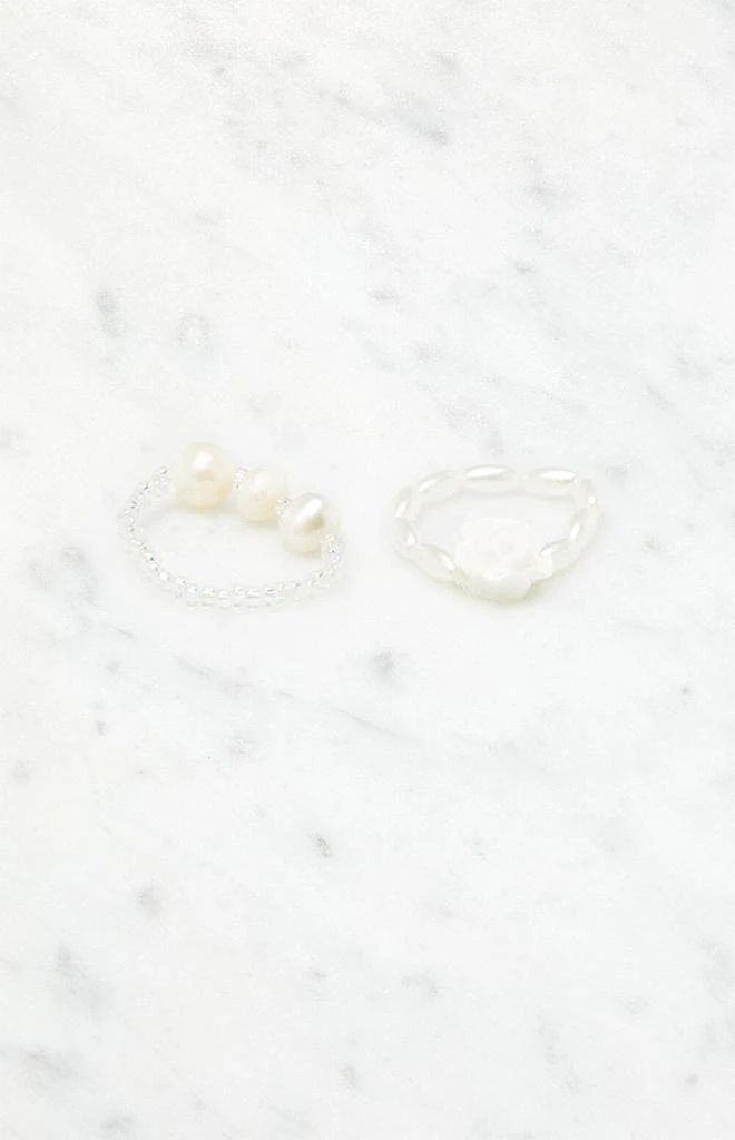 LA Hearts 2 Pack Pearl Rose Rings 2