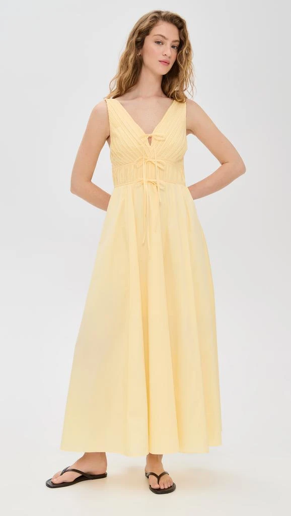 Moon River V Neck Pleated Midi Dress 7