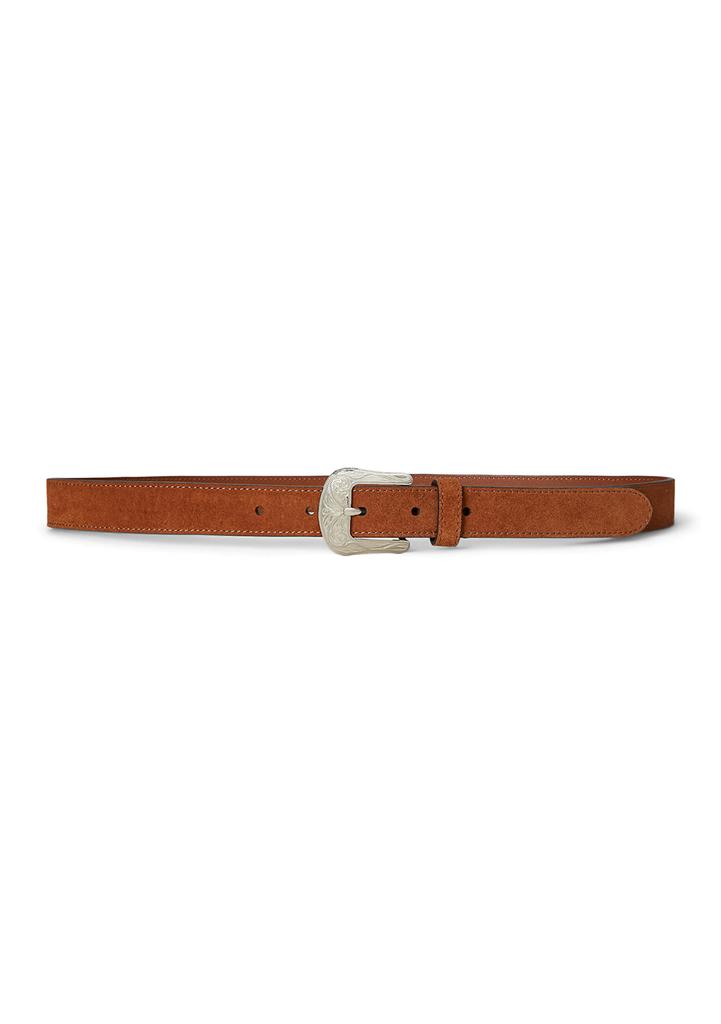 Ralph Lauren Tooled-Buckle Leather Belt