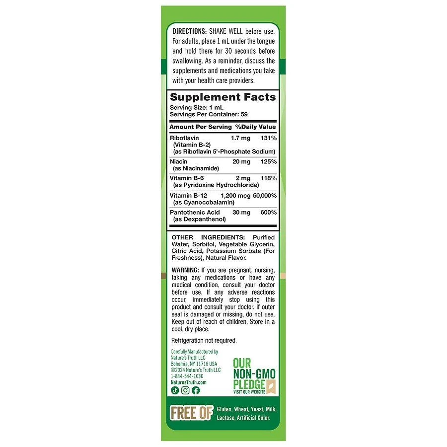 Nature's Truth B-Complex + B-12 Liquid Berry 3