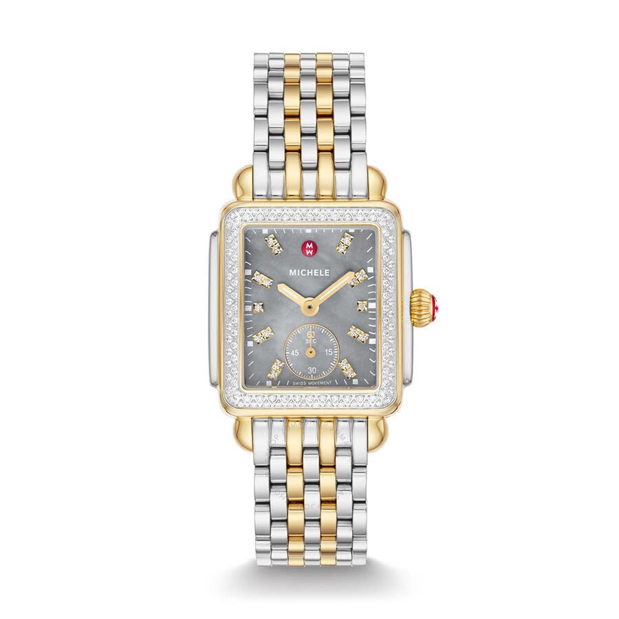 Michele Deco Chronograph Quartz Diamond Grey Dial Ladies Watch MWW06V000132