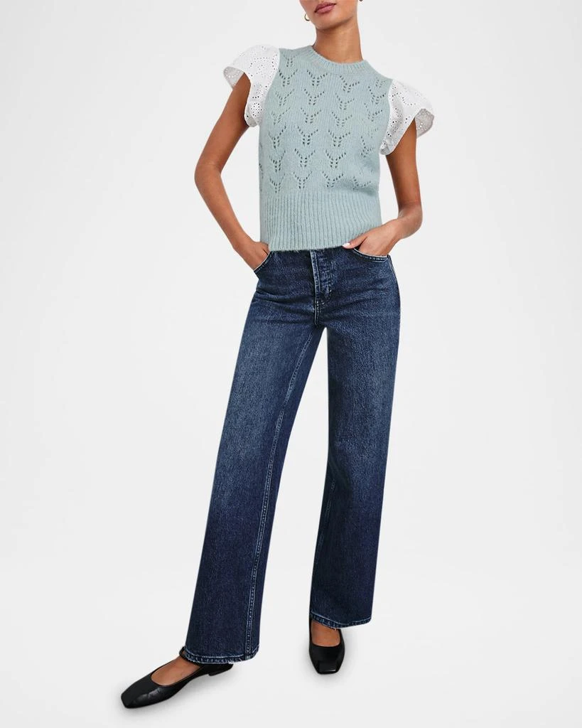 Rails Everly Pointelle Knit Flutter-Sleeve Top 2