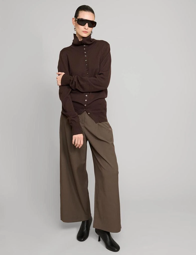 Pixie Market Chocolate multi-button turtleneck sweater 8