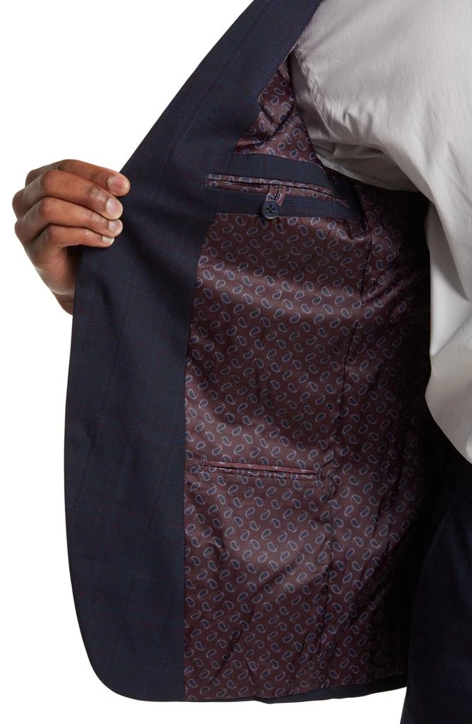 SAVILE ROW CO Navy Plaid Peak Lapel Suit 3
