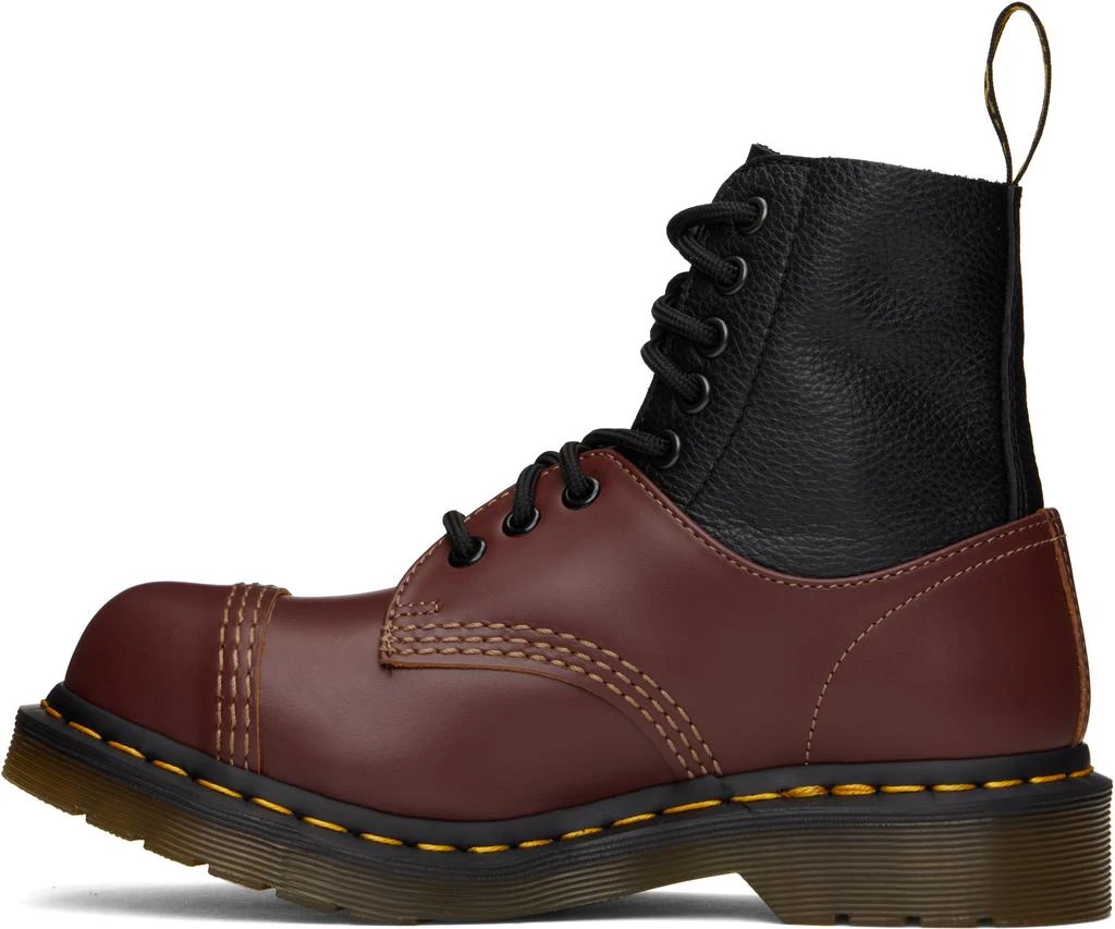 MM6 Burgundy & Black Dr. Martens Edition 1460 Twist ST Boots 3