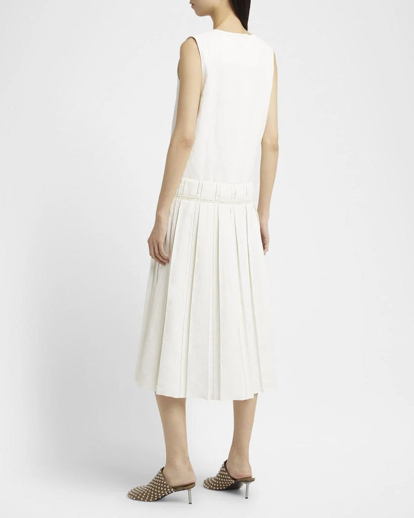 Jil Sander Pleated Midi Linen Dress 3