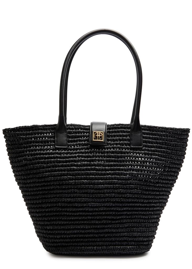 ANNIE BING Lou woven raffia tote