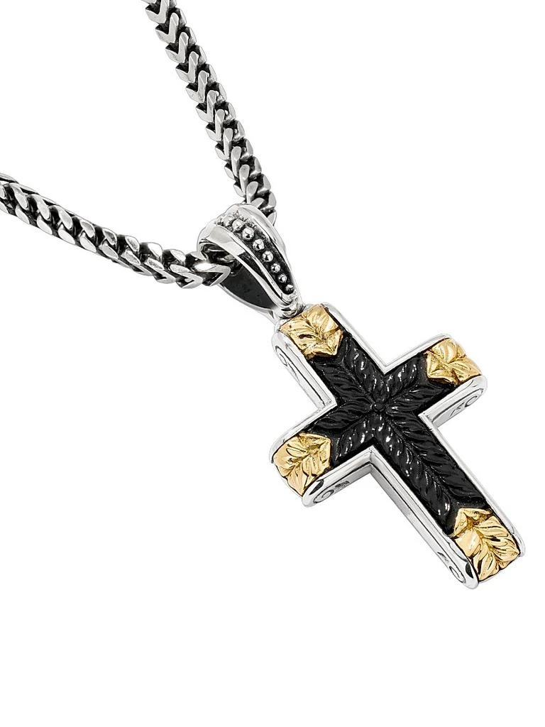 Konstantino Laconia Sterling Silver, 18K Yellow Gold & Onyx Cross Pendant 5