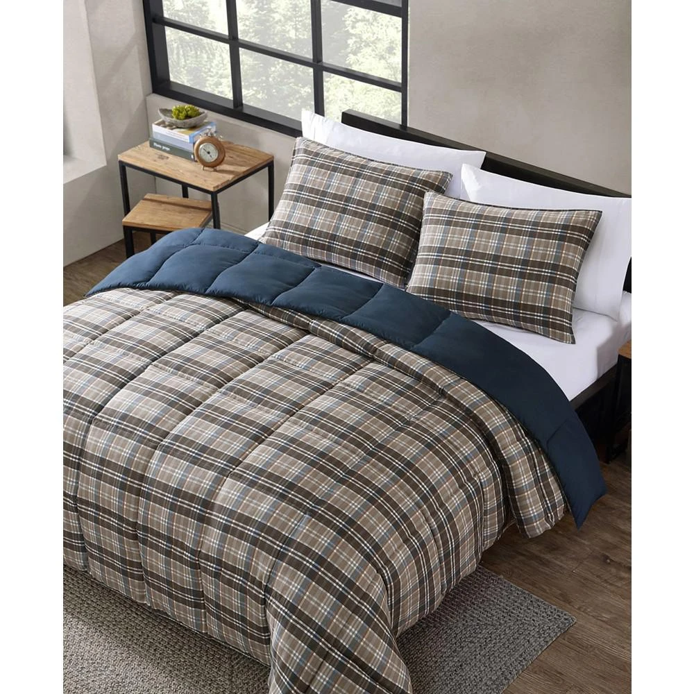Eddie Bauer Rugged Plaid Micro Suede Down Alternative Reversible 2 Piece Comforter Set 10