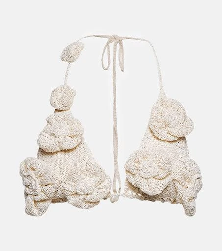 Magda Butrym Floral crochet bra top 1