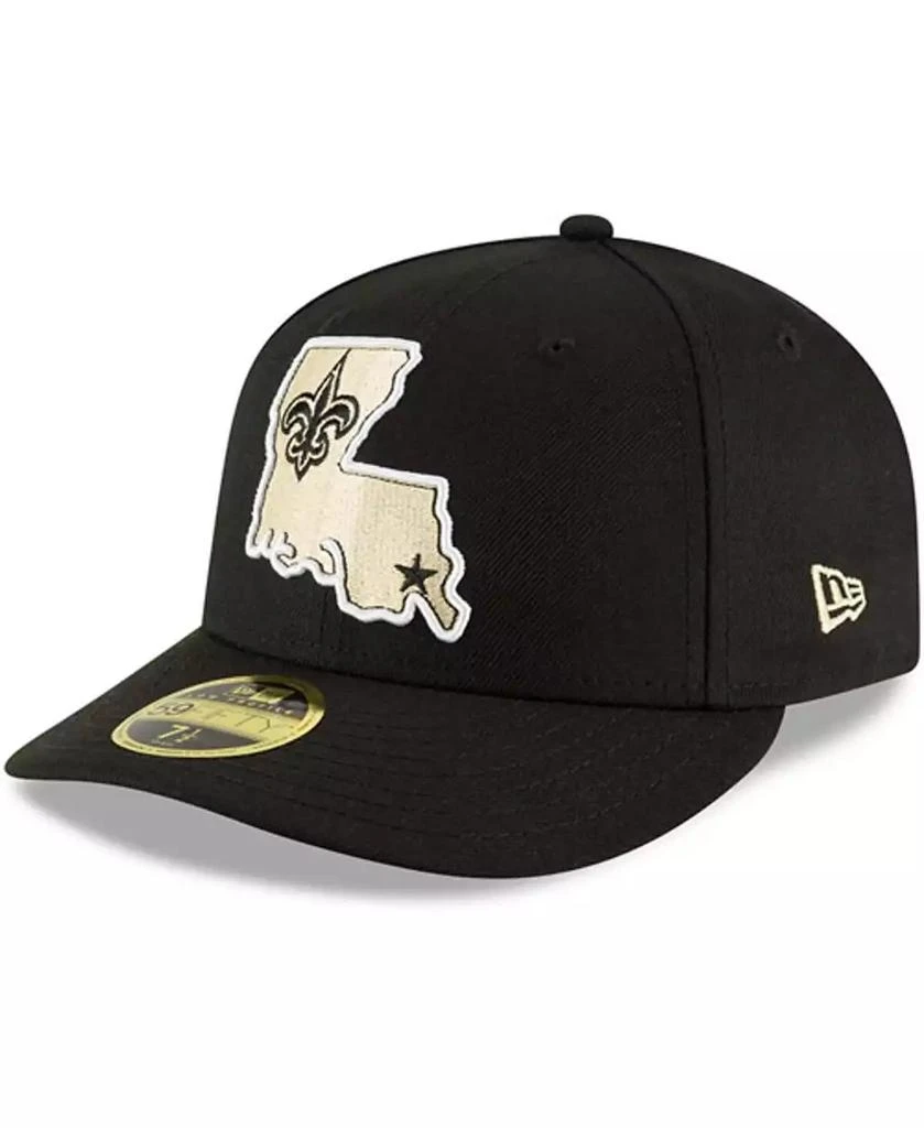 New Era Men's Black New Orleans Saints Alternate Logo Omaha Low Profile 59FIFTY Fitted Hat 1