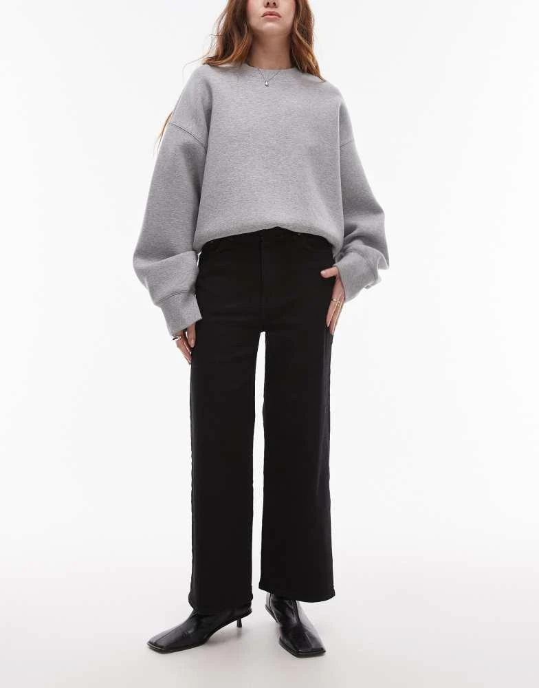 & Other Stories & Other Stories stretch wide leg cropped jeans in black rinse 1