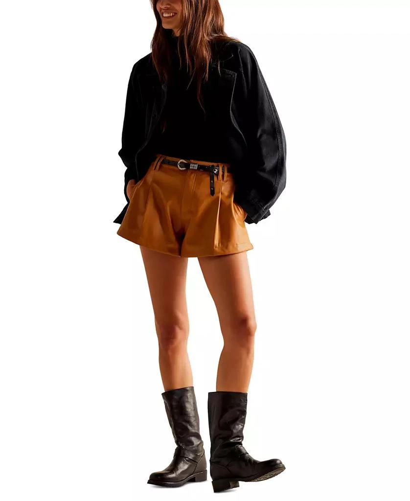 Free People Women's Free Reign Faux-Leather Shorts 1