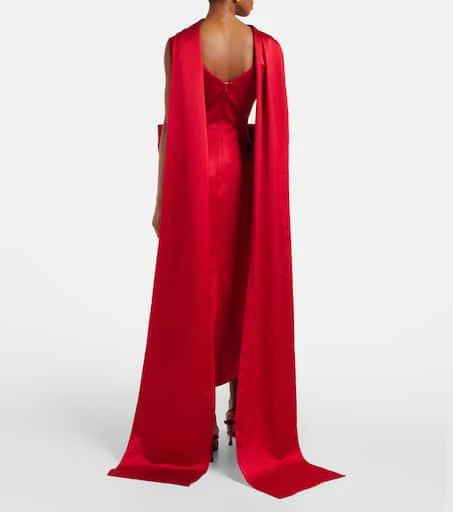 Erdem Draped bow-detail embellished satin gown 3