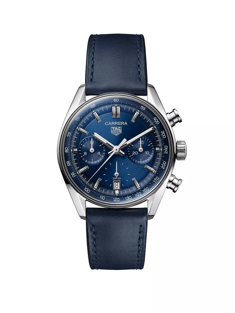 TAG Heuer Carrera Stainless Steel & Leather Chronograph Watch
