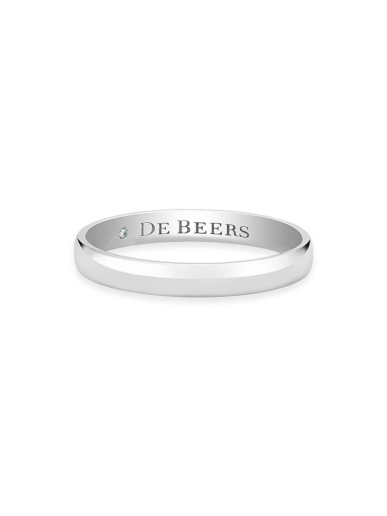 De Beers Platinum Wide Court Wedding Band Ring 1