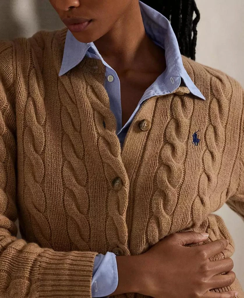 Ralph Lauren Women's Cable-Knit Wool-Cashmere Cardigan Sweater 6