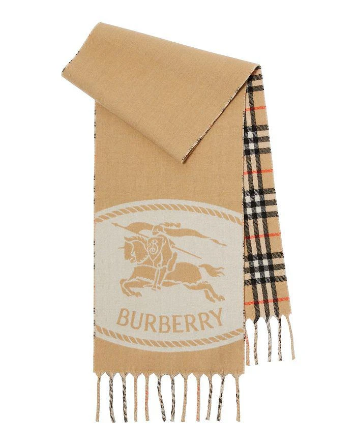 Burberry Reversible Knight Stamp Cashmere Scarf