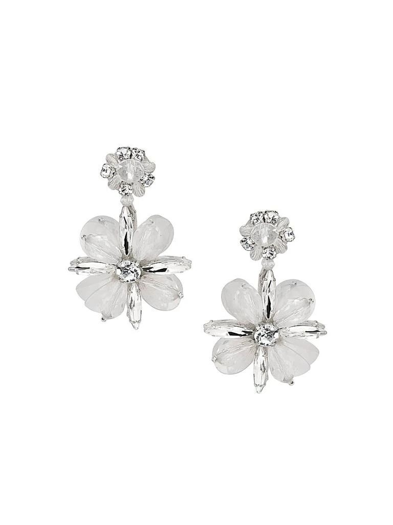Oscar de la Renta 24K-Gold-Plated Brass & Glass Crystal Flower Drop Earrings 1