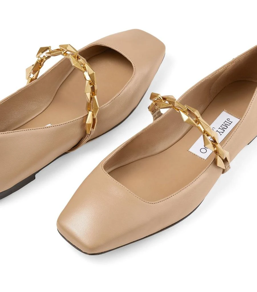Jimmy Choo Diamond Tilda Leather Ballet Flats 6