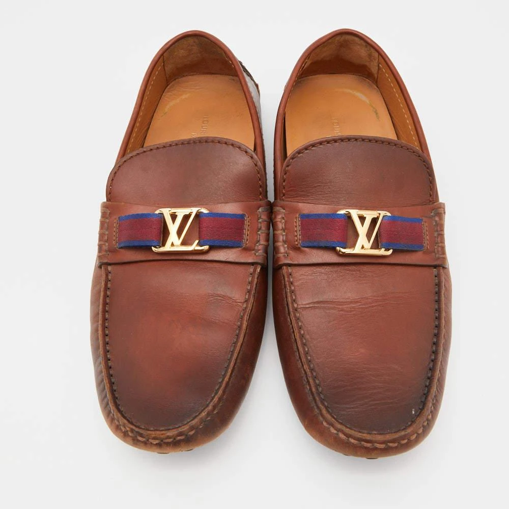 Louis Vuitton Louis Vuitton Brown Leather Hockenheim Slip On Loafers Size 41 3