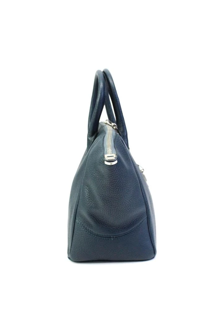 VBH Womens Double Handle Zip Top Grain Leather Large Key Satchel Handbag Blue 2
