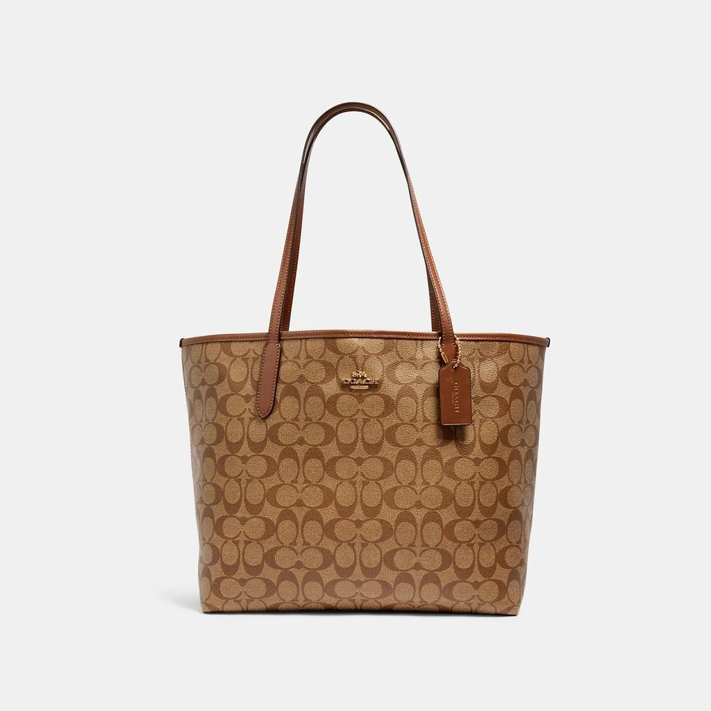 Coach Coach Outlet City Tote In Signature Canvas 8