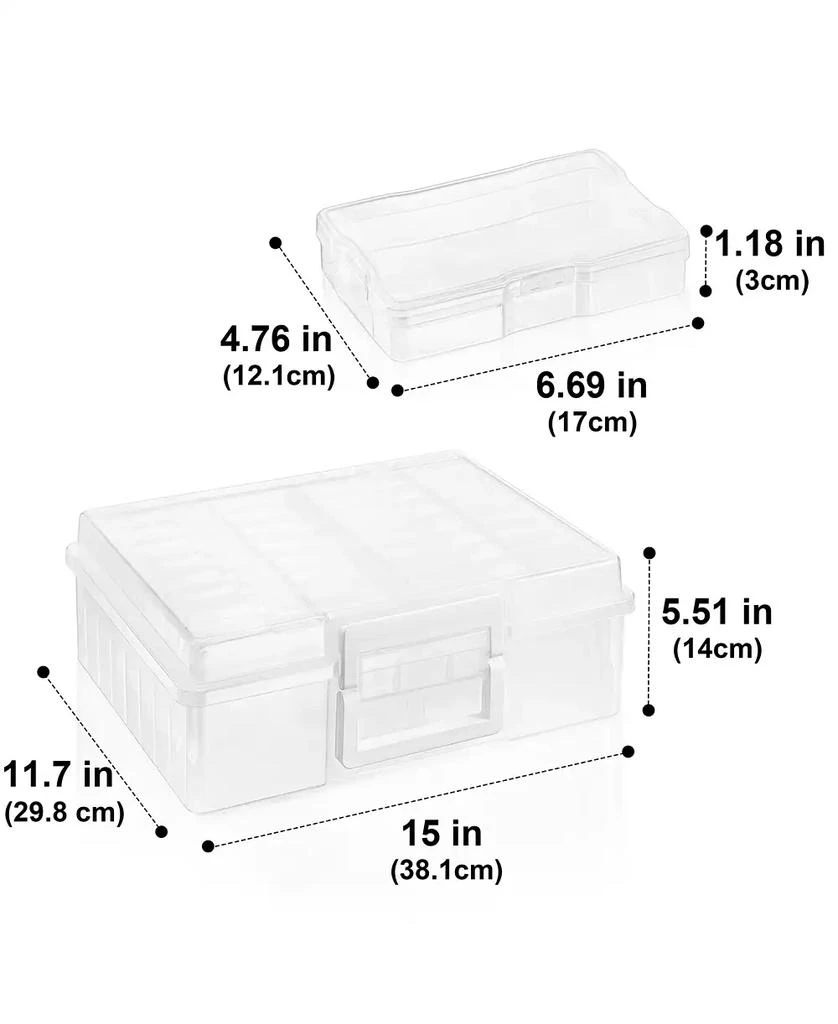 Sorbus 2 Pack Clear Durable Box with 16 Cases (4" x 6") Organizers and Storage Cases - Great for Photo Organization and Craft Storage 3