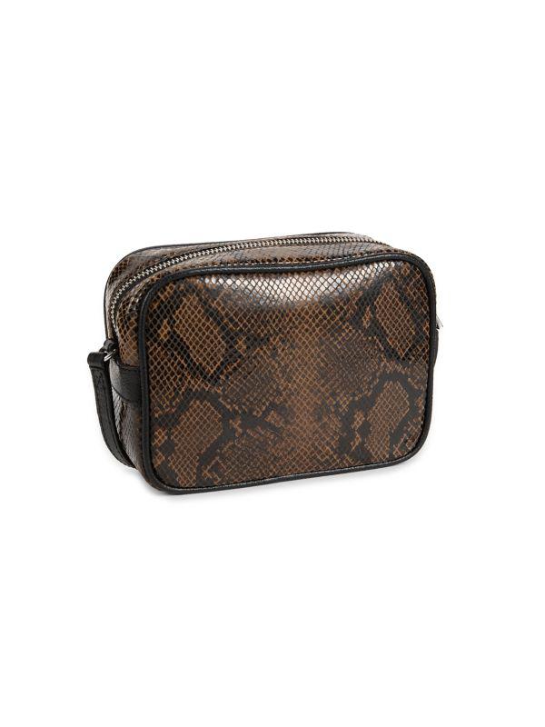 Shop Small Python Embossed Leather Boxy Shoulder Bag on Sale at