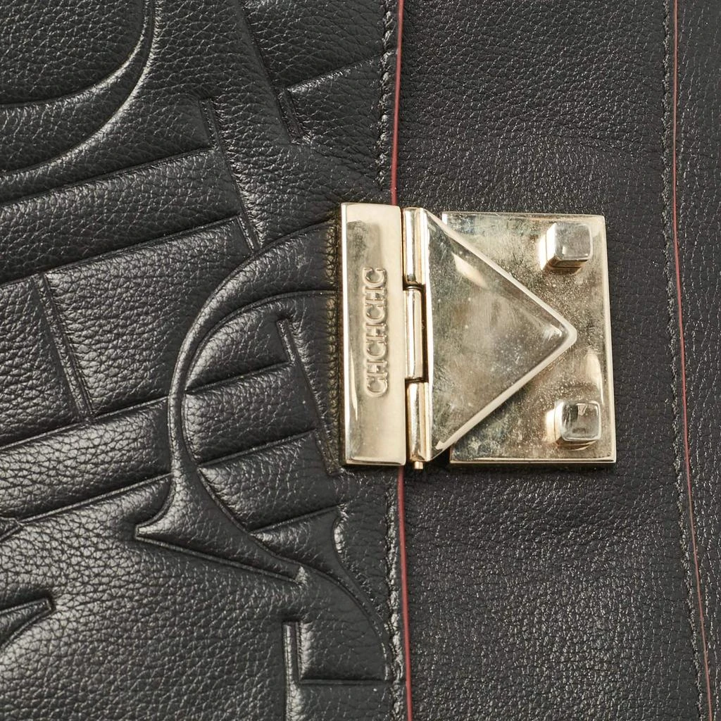 CH Carolina Herrera CH Carolina Herrera Black Embossed Leather Top Handle Bag 8