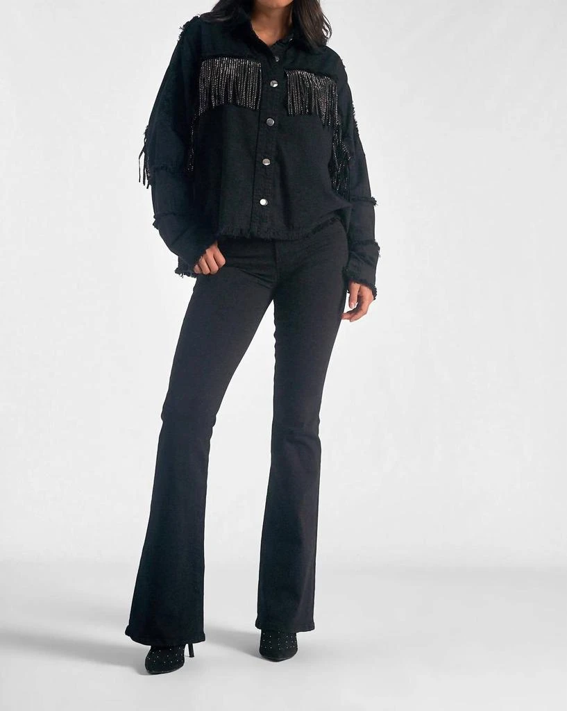 Elan Button Up Jacket In Black 1