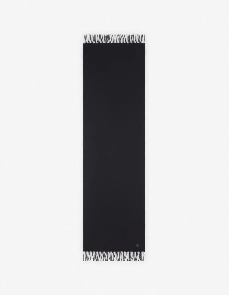 Maison Kitsune Bold Fox Head Patch Scarf - Black/Charcoal - Homme 1