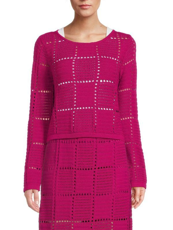 ultra pink Crochet Top 1