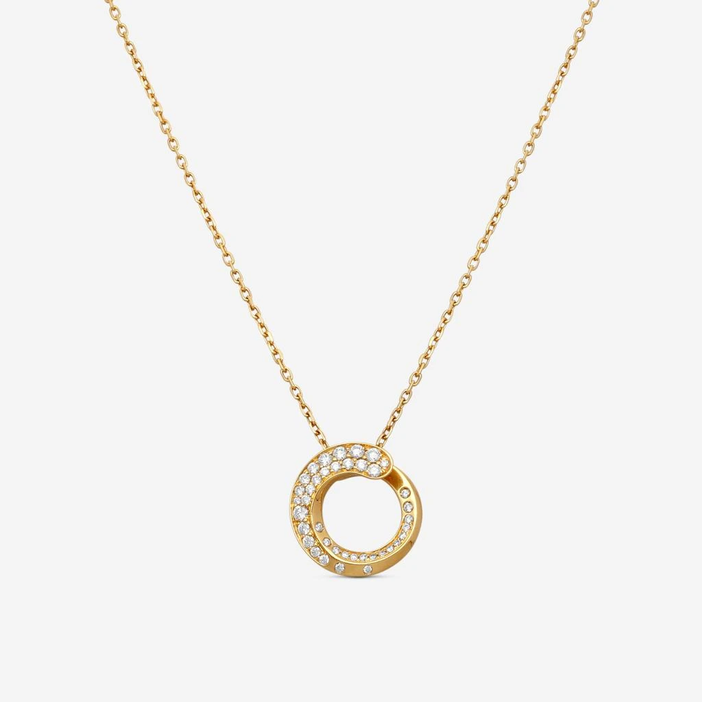 Crivelli Crivelli 18K Yellow Gold Diamond Circle Pendant Necklace P0009E