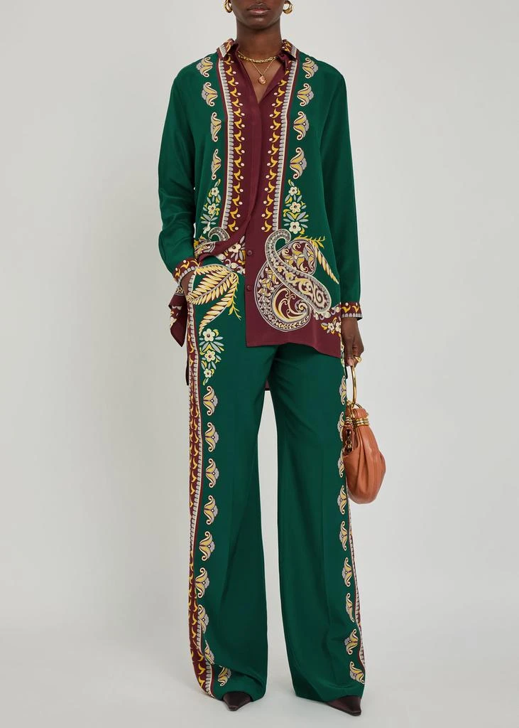 ETRO Printed straight-leg silk trousers 4