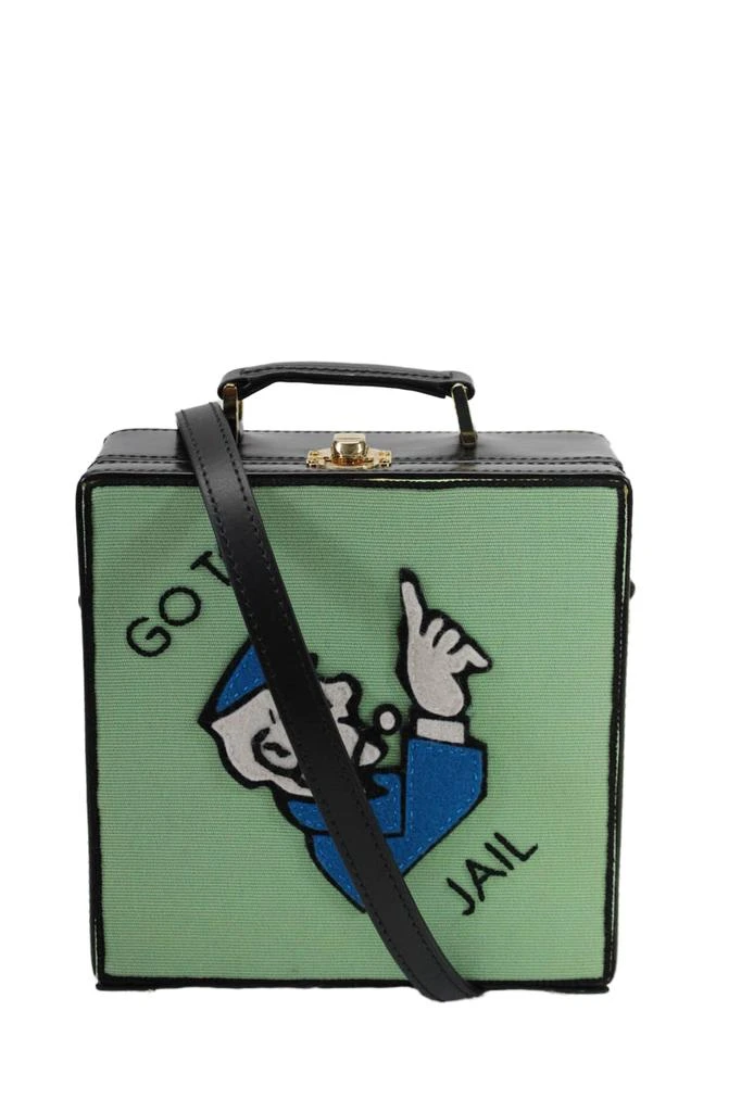 Olympia Le-Tan Womens Go To Jail Board Game Shoulder Bag Handbag Green 1
