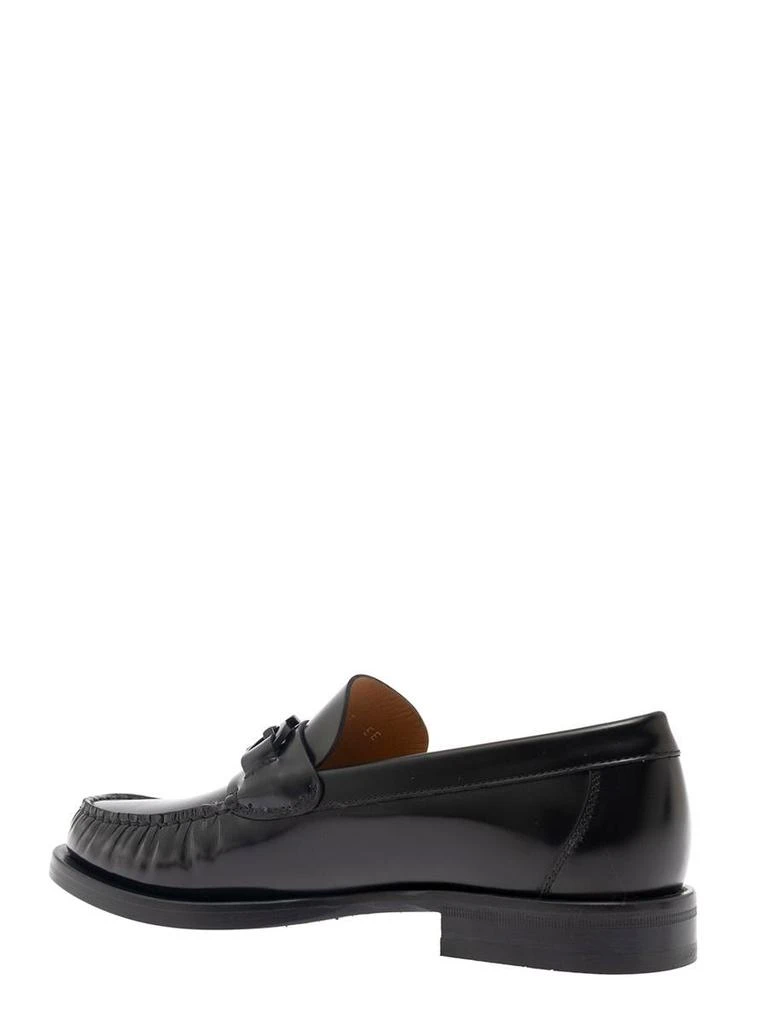 Salvatore Ferragamo 'Fort' Black Slip-On Loafers With Gancini Detail In Brushed Leather Man 2