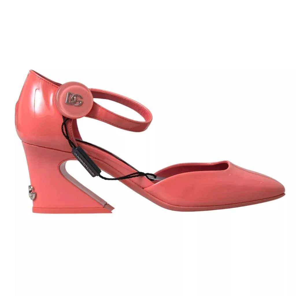 Peach Leather Ankle Strap Heels Sandals Women's Shoes (Pre-Owned