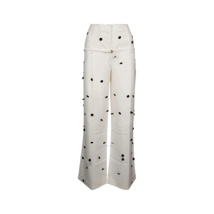 Jacquemus Ladies White & Black Criollo Polka Dot Pants 1