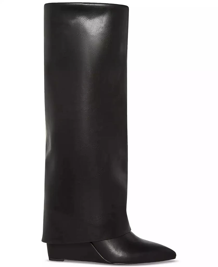 Madden Girl Evander Wide-Calf Fold-Over Cuffed Knee High Wedge Dress Boots 2