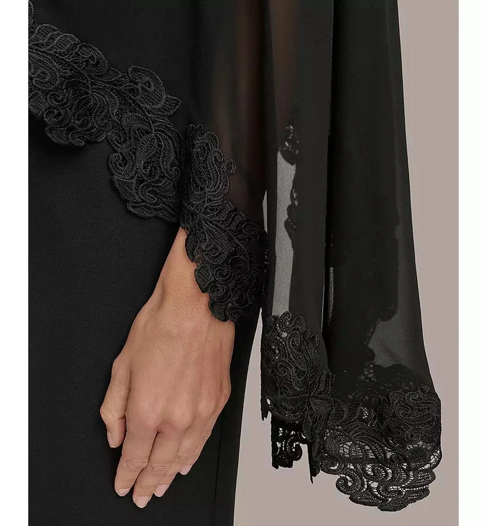 Donna Karan Women's Chiffon-Cape-Overlay Gown 6